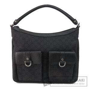 Gucci Black GG Canvas Leather Abbey Hobo Bag